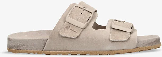 Womens Taupe Traveler Nordic Double-Buckle Suede Sandals Eur 42/ 9 Uk Women