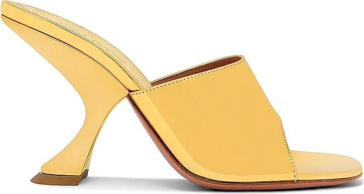 Women's Taylor 90MM Leather Mules - Mirror Gold - Size 6