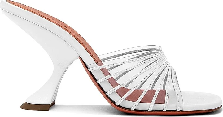 Women's Taylor 90MM PVC & Leather Mules - Nappa White Pvc Transparent - Size 5