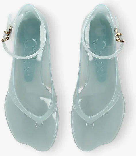 Womens Teal Jelly Kitten-Heel Sandals Eur 38.5 / 5.5 Uk Women - Image 2