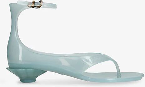 Womens Teal Jelly Kitten-Heel Sandals Eur 38.5 / 5.5 Uk Women