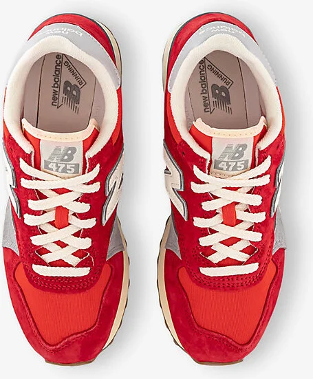 Womens Team Red 475 Logo-Embroidered Suede and Mesh Low-Top Trainers 6.5 - Image 2