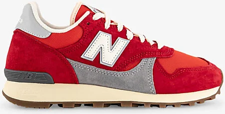 Womens Team Red 475 Logo-Embroidered Suede and Mesh Low-Top Trainers 6.5