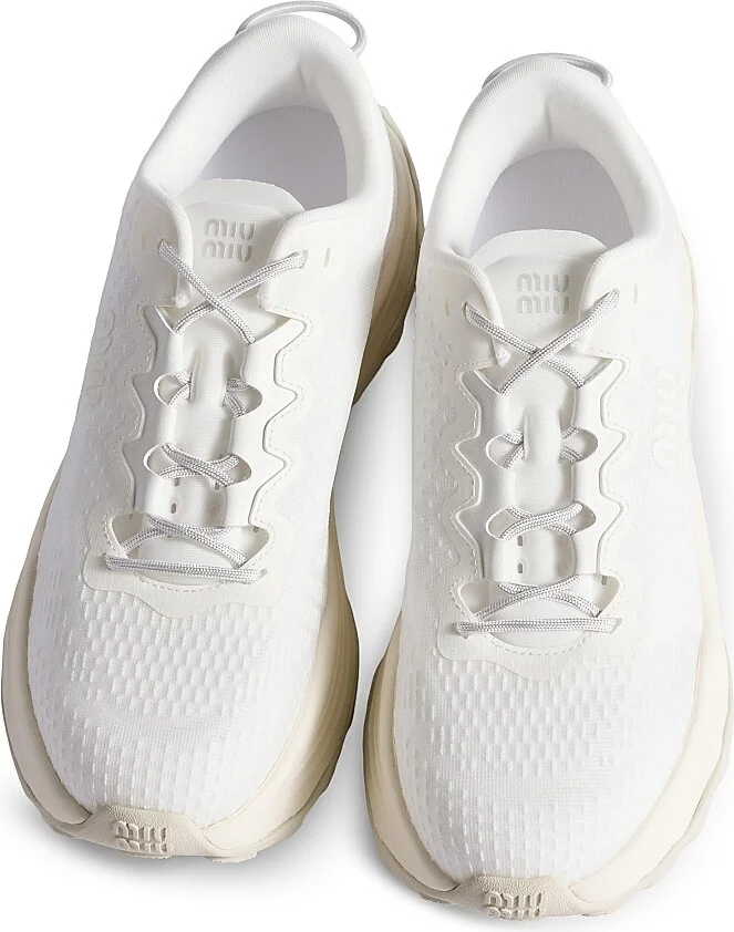 Women's Technical Fabric Sneakers - Green - Size 7 - Image 7