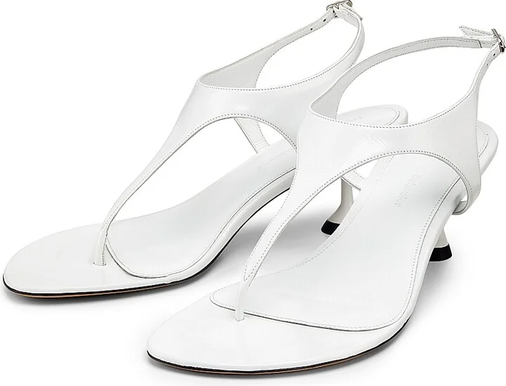 Women's Tee 60MM Leather T-Strap Sandals - Black - Size 6 - Image 7