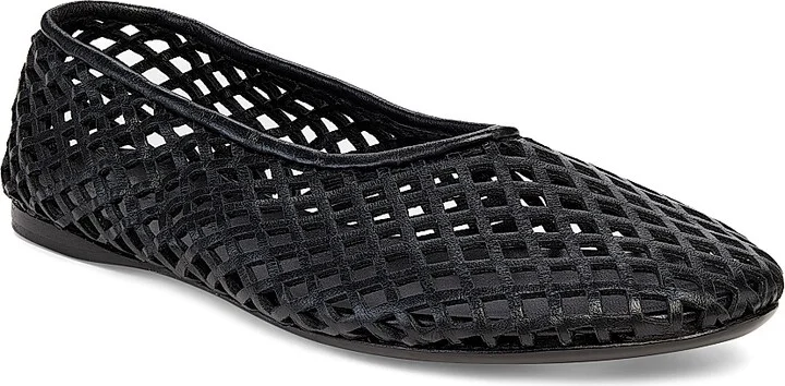 Women's Tee Perforated Leather Ballet Flats - Black - Size 5 - Image 2