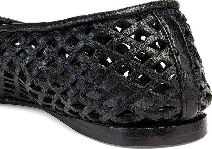 Women's Tee Perforated Leather Ballet Flats - Black - Size 5 - Image 5