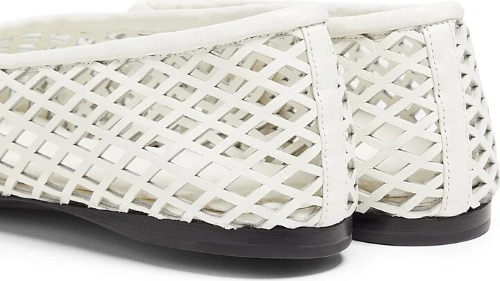Women's Tee Perforated Leather Ballet Flats - Black - Size 5 - Image 8