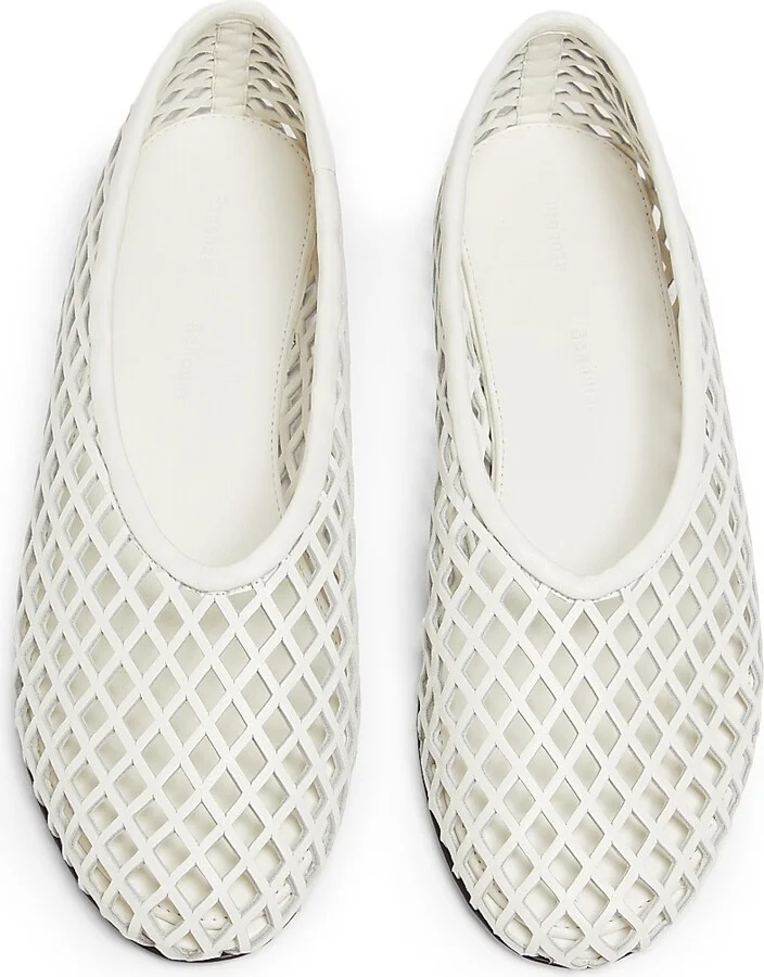 Women's Tee Perforated Leather Ballet Flats - Black - Size 5 - Image 9