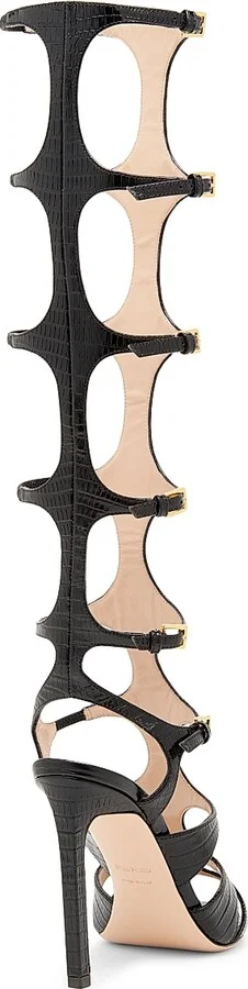 Women's Tejus 130MM Knee-High Printed Leather Sandals - Black - Size 9 - Image 3