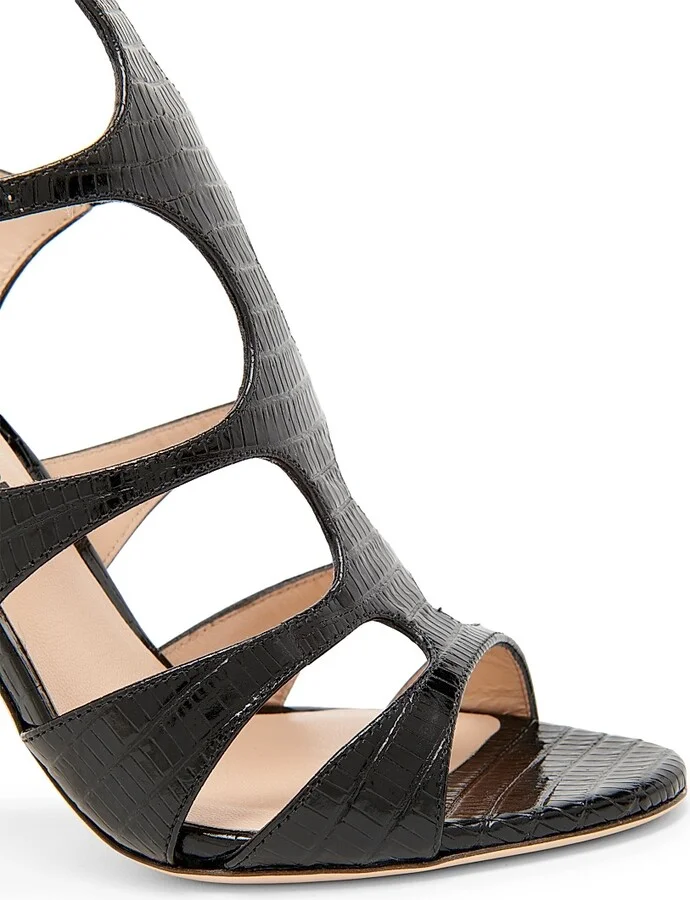 Women's Tejus 130MM Knee-High Printed Leather Sandals - Black - Size 9 - Image 5
