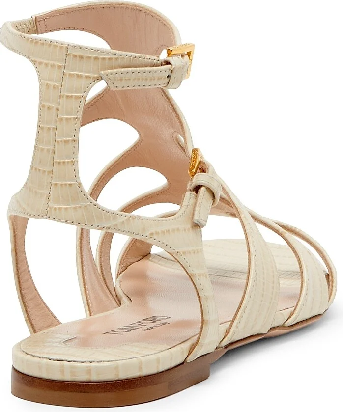 Women's Tejus Printed Leather Sandals - Ivory - Size 7 - Image 3