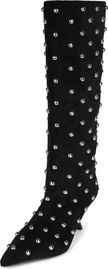 Women's Tell-Me Mid Stud Boots In Black