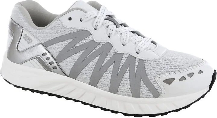 Women's Tempo Lace Up Sneaker - Medium Width In White/silver