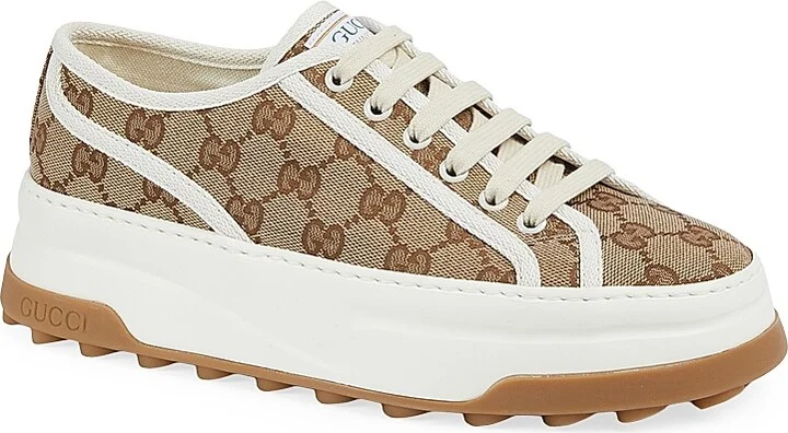 Women's Tennis Treck Low-Top Sneakers - Beige - Size 6 - Image 2