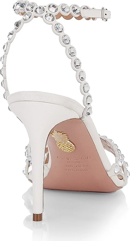Women's Tequila 85MM Bead & Leather Sandals - White - Size 6.5 - Image 3