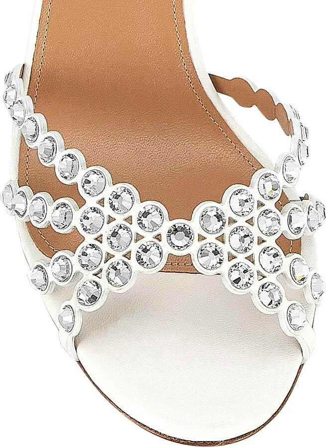 Women's Tequila 85MM Bead & Leather Sandals - White - Size 6.5 - Image 4