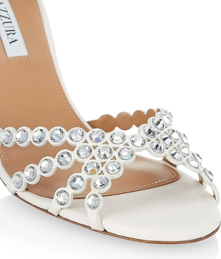 Women's Tequila 85MM Bead & Leather Sandals - White - Size 6.5 - Image 6