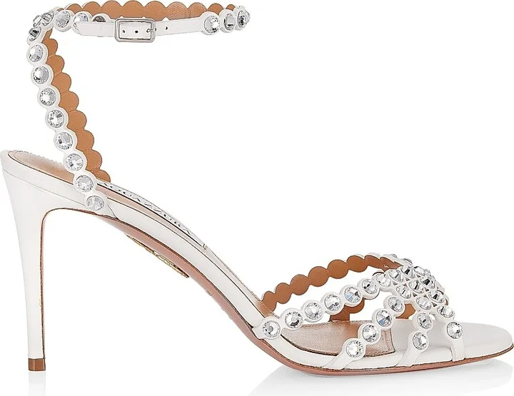 Women's Tequila 85MM Bead & Leather Sandals - White - Size 6.5