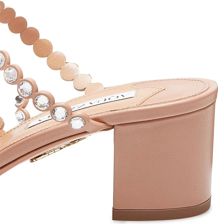Women's Tequila Embellished Leather Mules - Powder Pink - Size 5 - Image 3