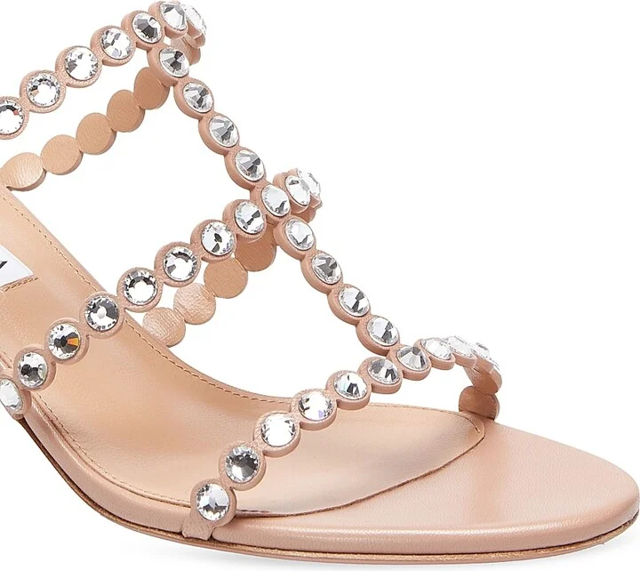 Women's Tequila Embellished Leather Mules - Powder Pink - Size 5 - Image 4