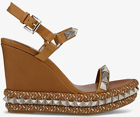 Womens Terra Pyraclou 110 Wedge-Heeled Leather Espadrilles Eur 38/5 Uk Women