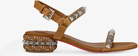 Womens Terra Pyrasand 30 Stud-Embellished Leather Heeled Sandals Eur 37.5 / 4.5 Uk Women