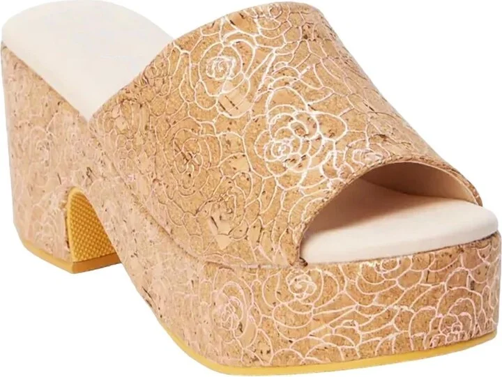 Women's Terry Platform Heel In Rose Cork