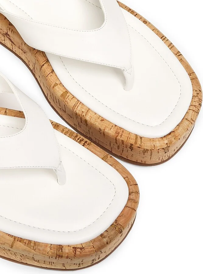 Women's Tessie Leather Platform Sandals - White - Size 6.5 - Image 4