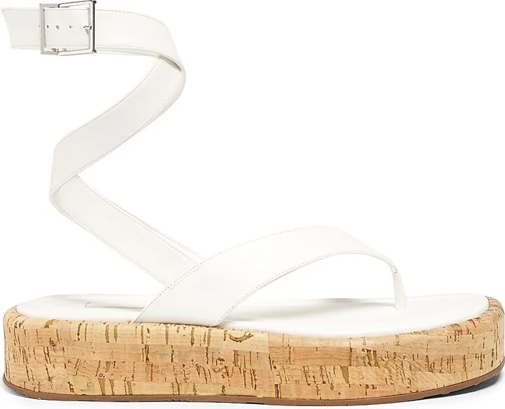 Women's Tessie Leather Platform Sandals - White - Size 6.5