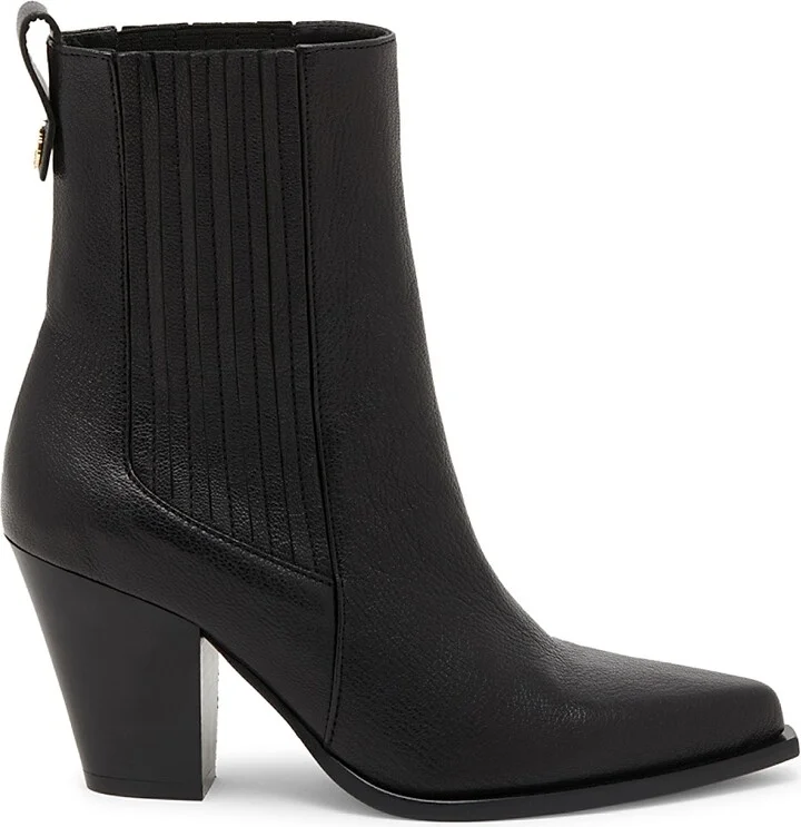 Women's Texas Flair Leather Ankle Boots - Black - Size 6.5