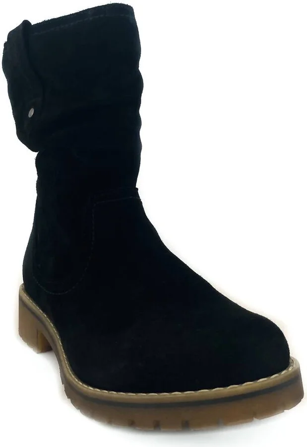Women's Texas Waterproof Suede Lug Sole Boot In Black Suede