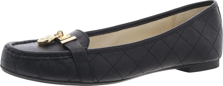 Womens Textured Leather Moccasins