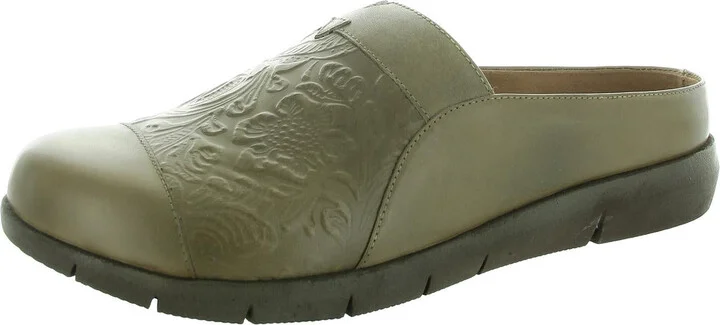 Womens Textured Leather Mules
