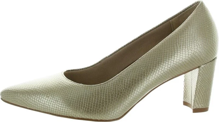 Womens Textured Leather Pumps