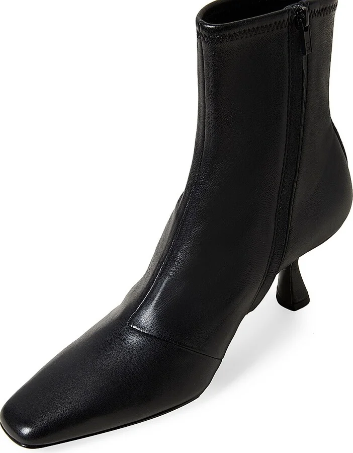 Women's Thandy Curved Heel Leather Booties - Safari - Size 10 - Image 4