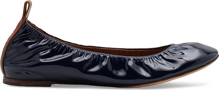 Women's The Ballerina Flats in Patent Leather - Navy Blue - Size 4