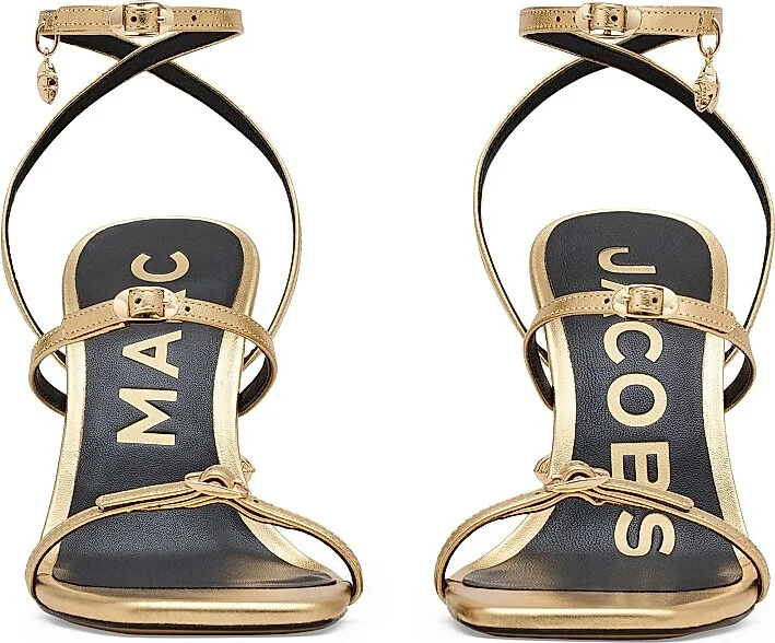 Women's The Daisy Heel 100MM Metallic Leather Sandals - Gold - Size 11 - Image 5