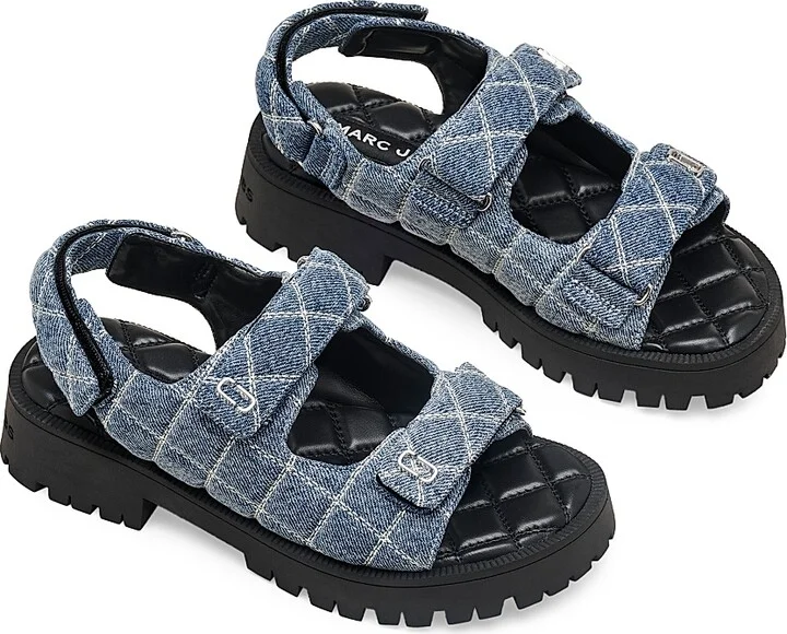 Women's The J Marc Quilted Denim Sandals - Light Wash Indigo - Size 11 - Image 2