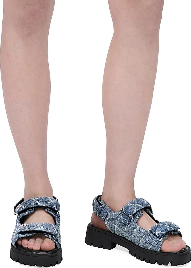 Women's The J Marc Quilted Denim Sandals - Light Wash Indigo - Size 11 - Image 6