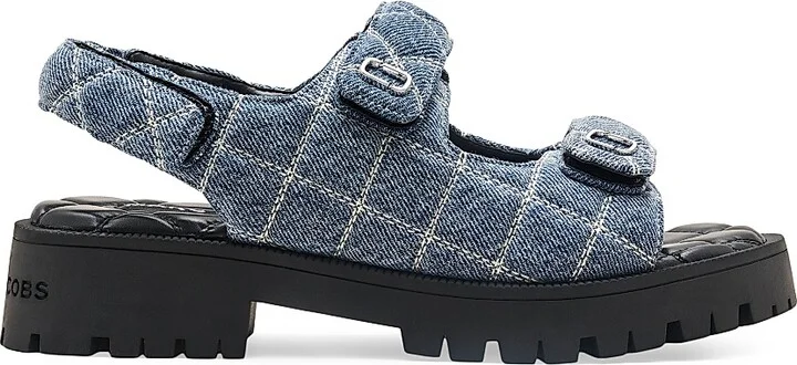 Women's The J Marc Quilted Denim Sandals - Light Wash Indigo - Size 11