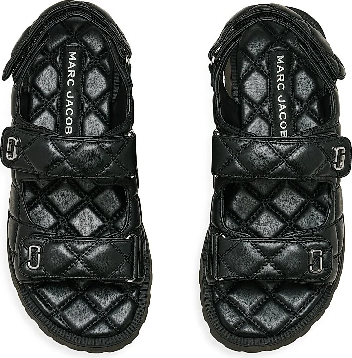 Women's The J Marc Quilted Leather Sandals - Black - Size 9 - Image 4