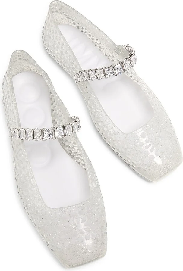 Women's The Jelly Ballerina Flats - Clear Silver Crystal - Size 5 - Image 4