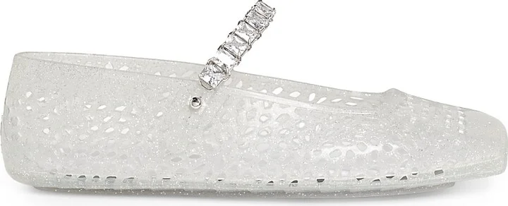 Women's The Jelly Ballerina Flats - Clear Silver Crystal - Size 5