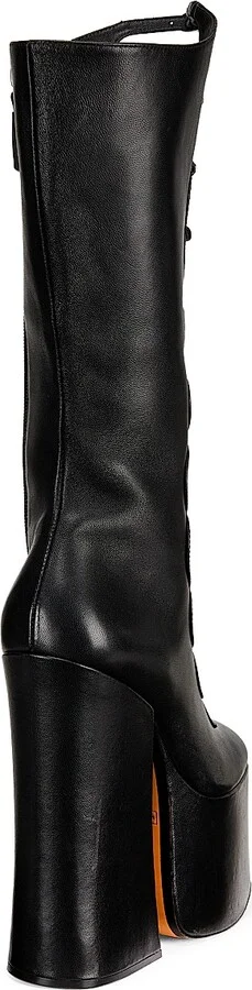 Women's The Kiki 150MM Platform Leather Knee-High Boots - Black - Size 6 - Image 3
