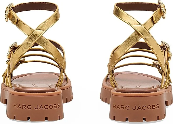 Women's The Kiki Gladiator 40MM Metallic Leather Platform Sandals - Gold - Size 11 - Image 3
