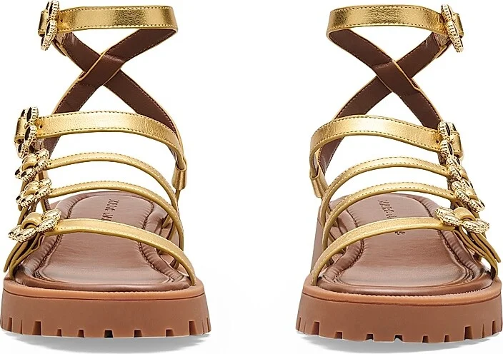 Women's The Kiki Gladiator 40MM Metallic Leather Platform Sandals - Gold - Size 11 - Image 5
