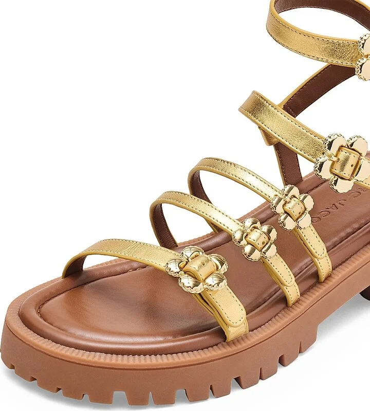 Women's The Kiki Gladiator 40MM Metallic Leather Platform Sandals - Gold - Size 11 - Image 6