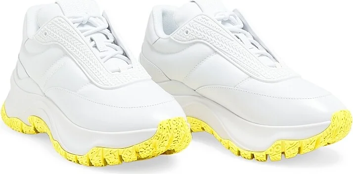 Women's The Lazy Runner Sneakers - White Yellow - Size 9 - Image 2
