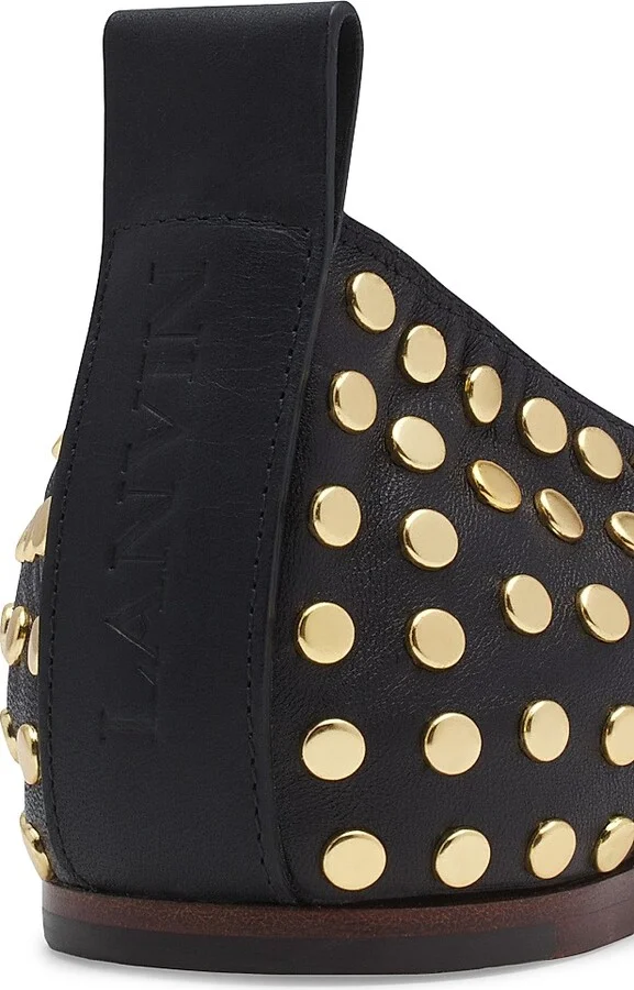 Women's The Leather Ballerina Flat with Studs - Black - Size 5 - Image 4